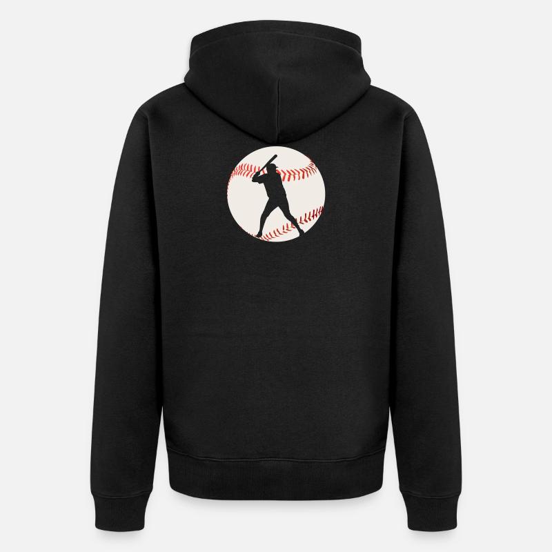Cooles Baseball Design - Unisex Premium Bio Zip Hoodie - Schwarz