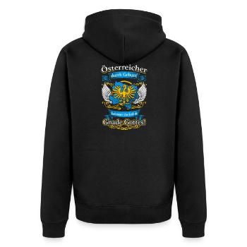 Niederösterreicher durch die Gnade Gottes - Unisex Premium Bio Zip Hoodie - Schwarz - Hinten - Nico (187cm)