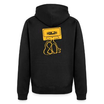 k7 80s - Veste à capuche bio Premium Unisexe - noir - Dos - Nico (187cm)