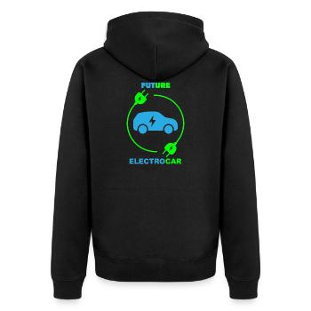 Voiture électrique future eco - Veste à capuche bio Premium Unisexe - noir - Dos - Nico (187cm)