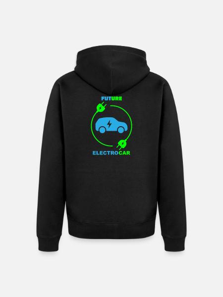 Electric car future eco - Unisex Premium Organic Zip Hoodie - black