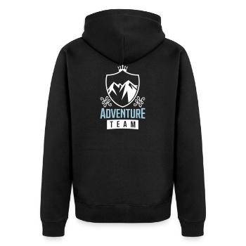 mountains wappen berge team - Unisex Premium Bio Zip Hoodie - Schwarz - Hinten - Nico (187cm)