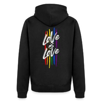 Aime aimer - LGBT - Veste à capuche bio Premium Unisexe - noir - Dos - Nico (187cm)