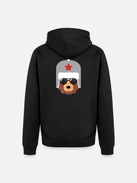 Ours russe, Russie, Poutine, - Veste à capuche bio Premium Unisexe - noir