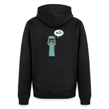 Strauß Brille NÖ! lustig Geschenk Vogel Nerd - Unisex Premium Bio Zip Hoodie - Schwarz - Hinten - Nico (187cm)