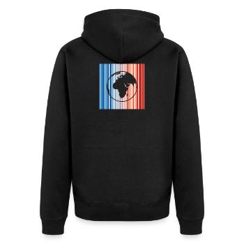 Climate change, warming stripes, earth - Unisex Premium Organic Zip Hoodie - black - Back - Nico (187cm)