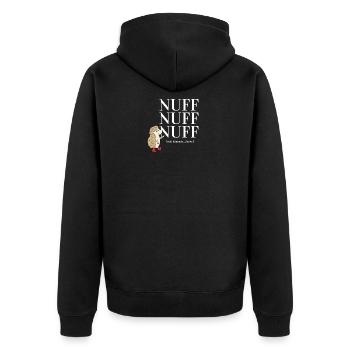 Nuff nuff nuff - Nicht bummeln Borstel! - weiß - Unisex Premium Bio Zip Hoodie - Schwarz - Hinten - Nico (187cm)