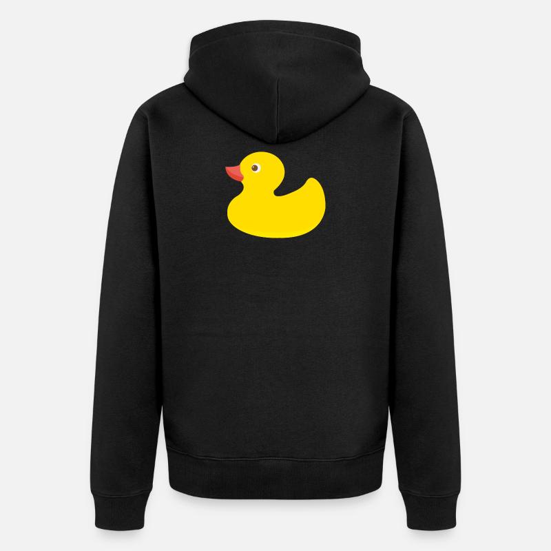 quietscheente,ente,badewanne,wasservogel,gelb - Unisex Premium Bio Zip Hoodie - Schwarz