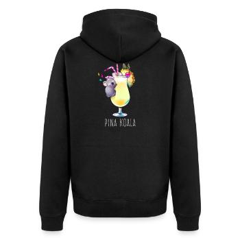 Piña Colada + koala = Pina koala - Veste à capuche bio Premium Unisexe - noir - Dos - Nico (187cm)