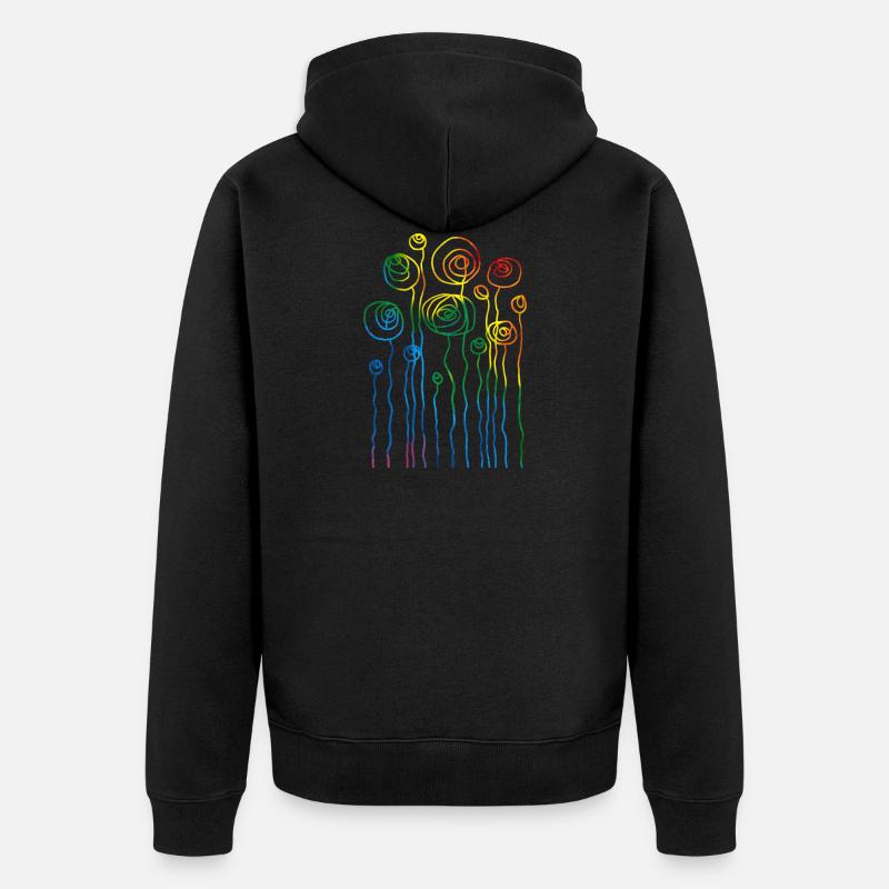 Blumen - Unisex Premium Bio Zip Hoodie - Schwarz