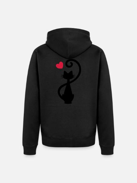 Katze - Katzendame - Cat - Chat - kitty - Unisex Premium Bio Zip Hoodie - Schwarz