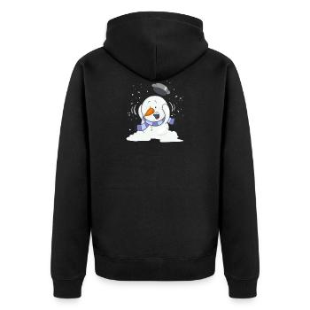 Snowsey, le petit bonhomme de neige, terrifié. - Veste à capuche bio Premium Unisexe - noir - Dos - Nico (187cm)