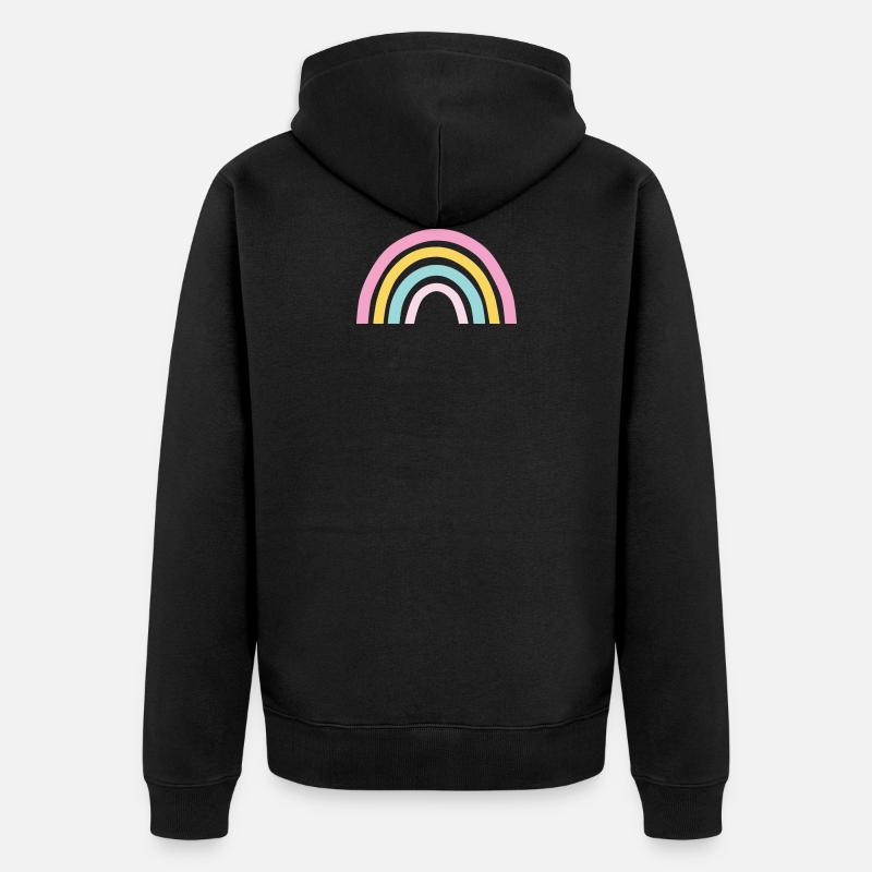 Arc-en-ciel pastel - Veste à capuche bio Premium Unisexe - noir