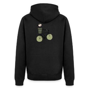 Schobbtimist Bicycle - Unisex Premium Organic Zip Hoodie - black - Back - Nico (187cm)