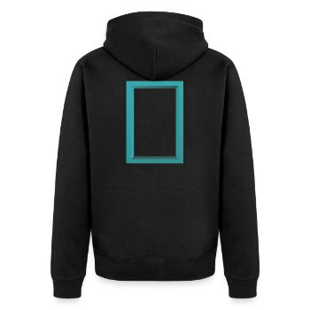 picture frame - Unisex Premium Organic Zip Hoodie - black - Back - Nico (187cm)