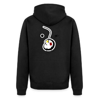 Abstract - Unisex Premium Organic Zip Hoodie - black - Back - Nico (187cm)