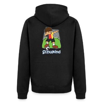 Bye Kindergarten Abschied 1. Klasse Jungs outfit - Unisex Premium Bio Zip Hoodie - Schwarz - Hinten - Nico (187cm)