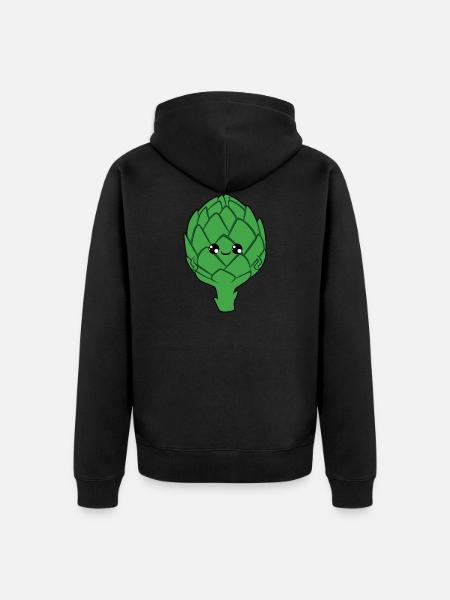 artichoke - Unisex Premium Organic Zip Hoodie - black