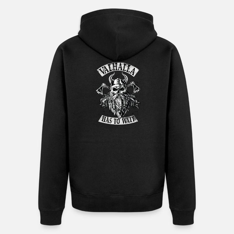 Valhalla doit attendre - Veste à capuche bio Premium Unisexe - noir