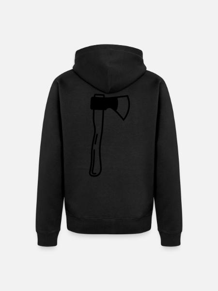 Axe icon - Unisex Premium Organic Zip Hoodie - black