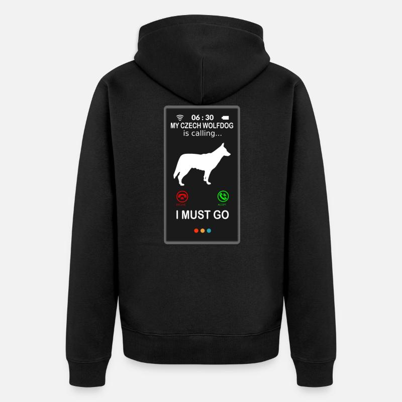 Tschechoslowakischer Tschechisch Wolfshund ruft an - Unisex Premium Bio Zip Hoodie - Schwarz