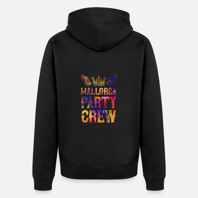 Majorque Party Crew dit - Veste à capuche bio Premium Unisexe - noir