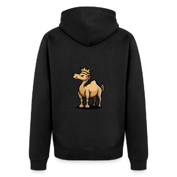 Couronne de bande dessinée de chameau - Veste à capuche bio Premium Unisexe - noir - Dos - Nico (187cm)
