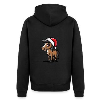 Cheval Noël - Veste à capuche bio Premium Unisexe - noir - Dos - Nico (187cm)