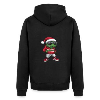 Grenouille Noël Moche Noël - Veste à capuche bio Premium Unisexe - noir - Dos - Nico (187cm)