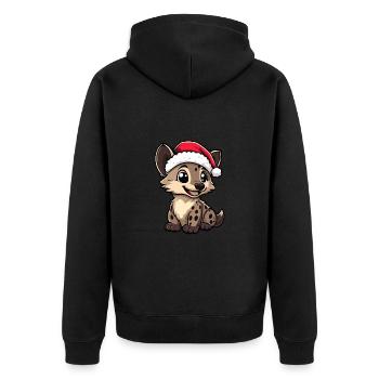 Hyène Noël Noël - Veste à capuche bio Premium Unisexe - noir - Dos - Nico (187cm)
