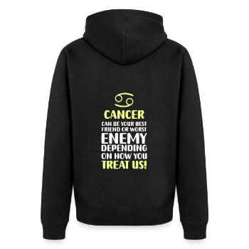 Sternzeichen Astrologie Mond Galaxie - Unisex Premium Bio Zip Hoodie - Schwarz - Hinten - Nico (187cm)