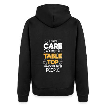 Brettspiele Würfel Spielfigur Kartenspiel - Unisex Premium Bio Zip Hoodie - Schwarz - Hinten - Nico (187cm)
