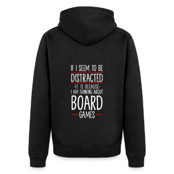 Brettspiel Stratege Spieler Kartenspiel - Unisex Premium Bio Zip Hoodie - Schwarz - Hinten - Nico (187cm)