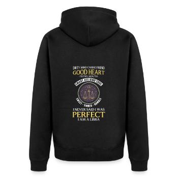 Waage Astrologie Aberglaube Himmel - Unisex Premium Bio Zip Hoodie - Schwarz - Hinten - Nico (187cm)
