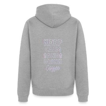 Coffee Bean Energy Fatigue Drinking - Unisex Premium Organic Zip Hoodie - heather grey - Back - Nico (187cm)