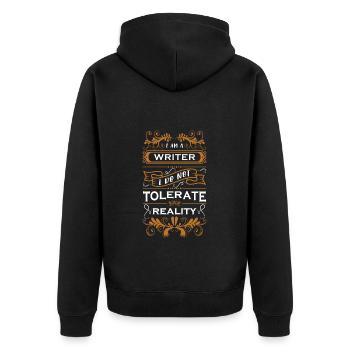 Author Editor Literature Book Author - Unisex Premium Organic Zip Hoodie - black - Back - Nico (187cm)