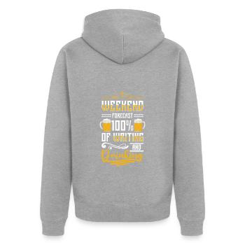 Buch Bibliothek Autorin - Unisex Premium Bio Zip Hoodie - Grau meliert - Hinten - Nico (187cm)