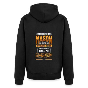 Handwerk Bildhauer Meister - Unisex Premium Bio Zip Hoodie - Schwarz - Hinten - Nico (187cm)