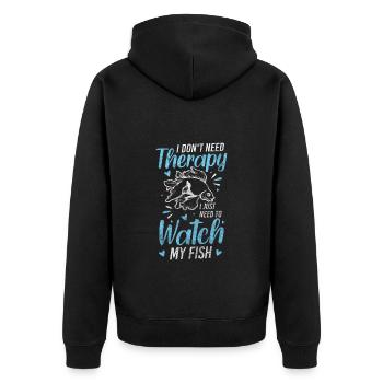 Fish Hobby Algae Goldfish - Unisex Premium Organic Zip Hoodie - black - Back - Nico (187cm)