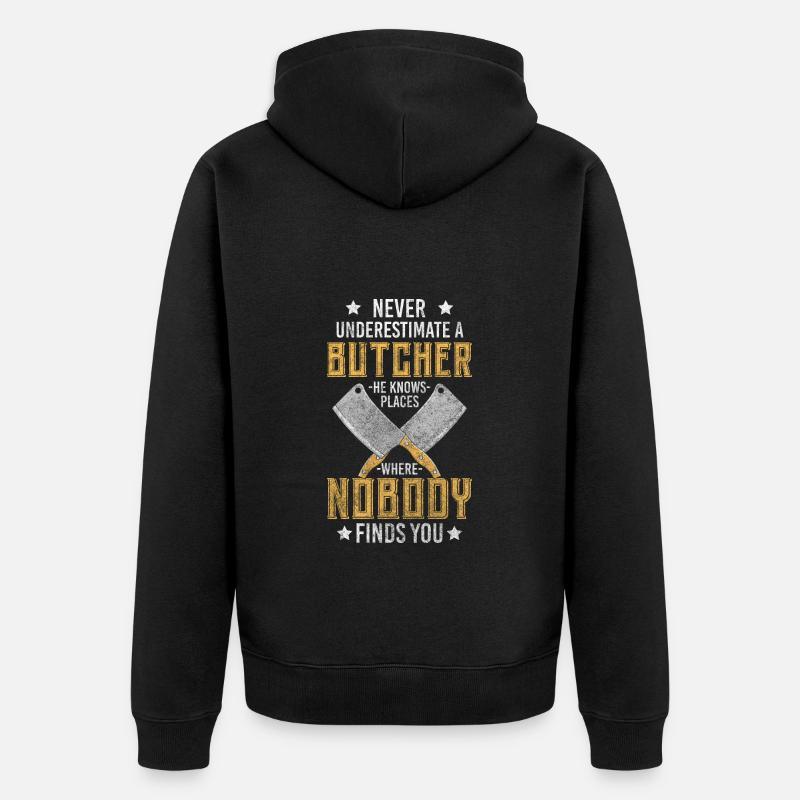 Profession de boucher steak - Veste à capuche bio Premium Unisexe - noir
