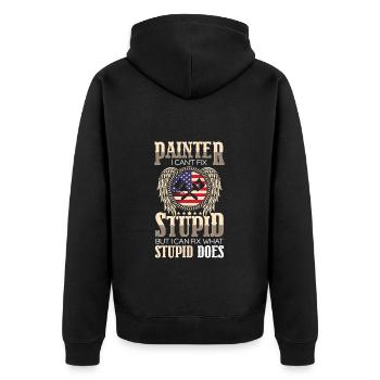Painting Colorful Construction Site - Unisex Premium Organic Zip Hoodie - black - Back - Nico (187cm)