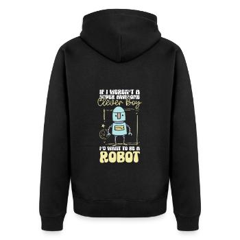 Technicien en robotique mécanique Android - Veste à capuche bio Premium Unisexe - noir - Dos - Nico (187cm)