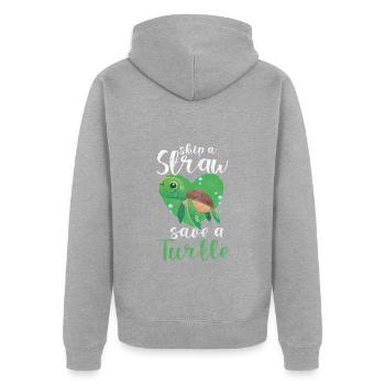 Défenseurs des droits des animaux Conservation de la nature Amour animal Sans viande - Veste à capuche bio Premium Unisexe - gris chiné - Dos - Nico (187cm)
