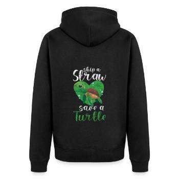 Animal rights activists Nature conservation Animal love Meatless - Unisex Premium Organic Zip Hoodie - black - Back - Nico (187cm)