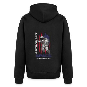 Astronaut Spaceflight Weightless Galaxy - Unisex Premium Organic Zip Hoodie - black - Back - Nico (187cm)