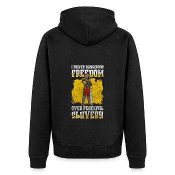 Swordsman Duel Nordic - Unisex Premium Organic Zip Hoodie - black - Back - Nico (187cm)