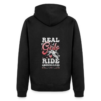 Snowboarder Extremsport - Unisex Premium Bio Zip Hoodie - Schwarz - Hinten - Nico (187cm)