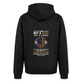 Soldier Dove of Peace Peace Human Rights - Unisex Premium Organic Zip Hoodie - black - Back - Nico (187cm)