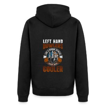 Bowling Bowlen - Unisex Premium Organic Zip Hoodie - black - Back - Nico (187cm)