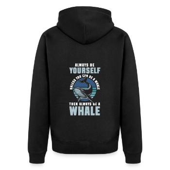 Sea Nature Marine Life - Unisex Premium Organic Zip Hoodie - black - Back - Nico (187cm)